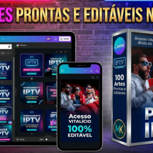 100 ARTES DE IPTV EDITAVEIS NO CANVA